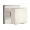 Emtek Square Knob with Square Rosette in Satin Nickel
