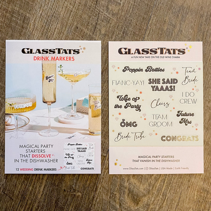 Engagement Themed Drink Markers by GlassTats - Lyla's: Clothing & Gifts - Online and Rockwall Texas Boutique