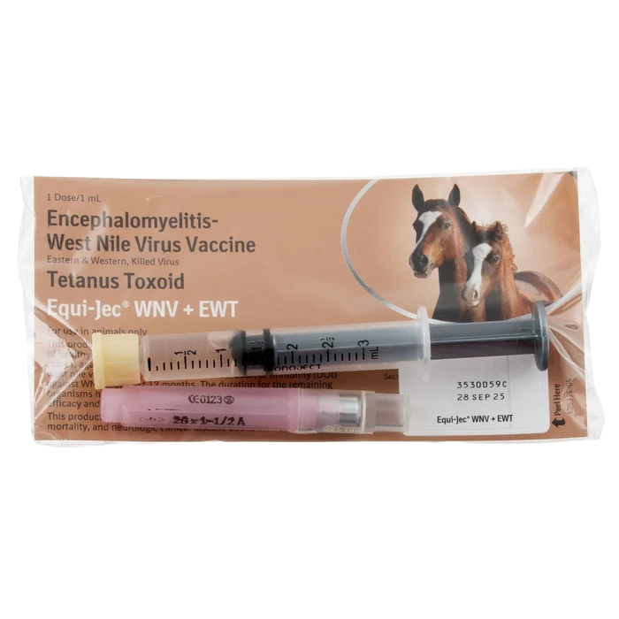 EQUI-JEC® WNV + EWT,"Pre-filled syringe with pink capped needle in sealed pouch"