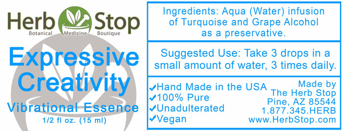 Expressive Creativity Vibrational Essence Label