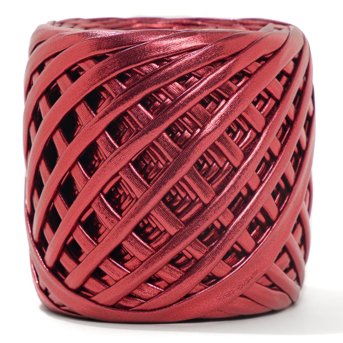 Fabric Yarn Metallic T-Shirt Yarn Cherry Color