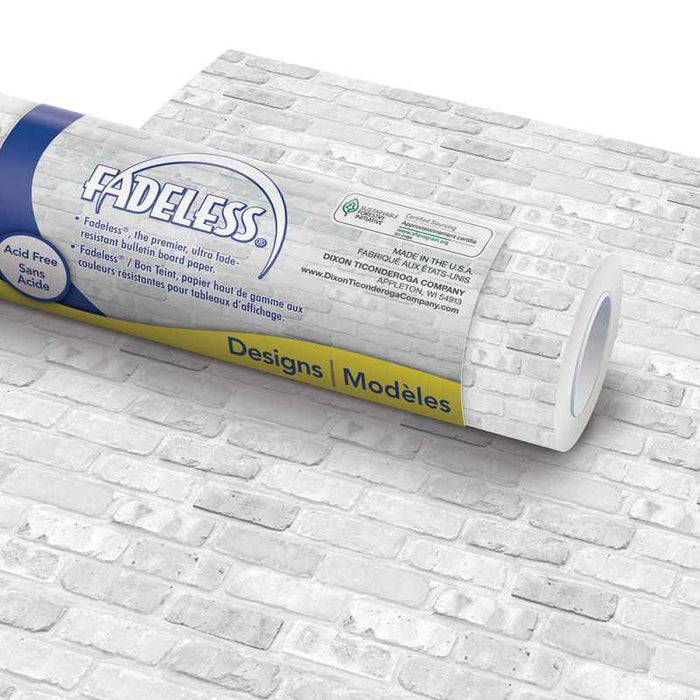 FADELESS BACKING PAPER 48" X 12' : WHITE BRICK