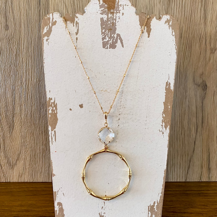 Fan Gold Clear Necklace By Meghan Browne - Lyla's: Clothing & Gifts - Online and Rockwall Texas Boutique