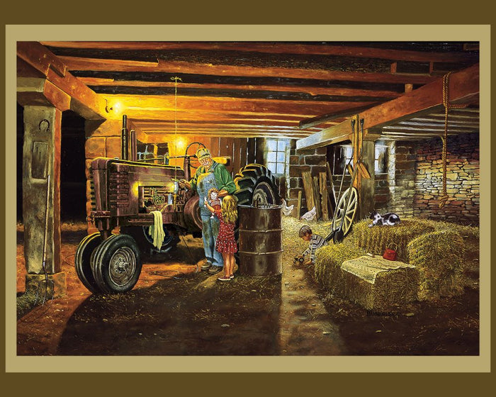 Farm Never to Busy Panel Cotton Fabric