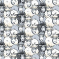 Farmland Tails Sheep Grey Cotton Fabric