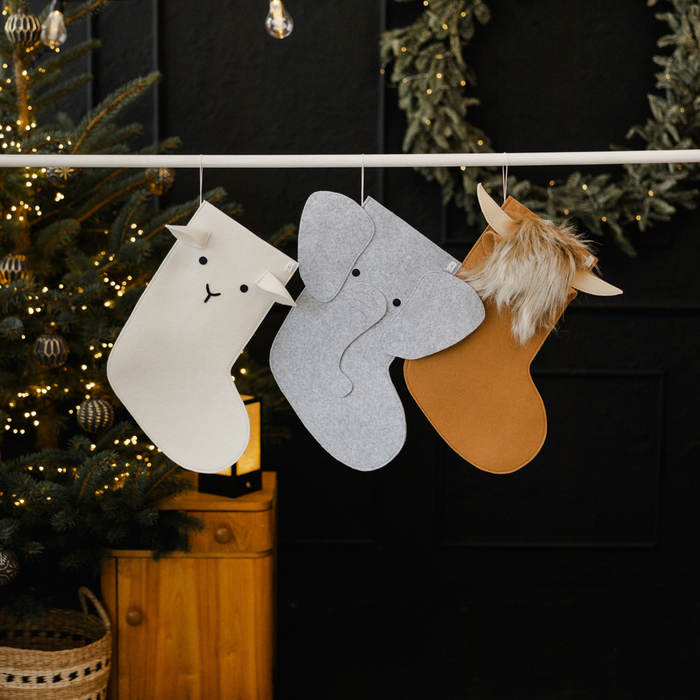 Felt Christmas Stocking – Personalized Holiday Decor |  Highland Cow