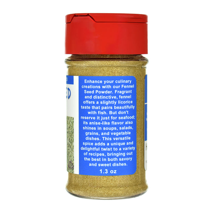 Organic Fennel Seed Powder Spice Jar - Right Side