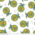 FFA Forever Blue 2 Badge Toss White Cotton Fabric