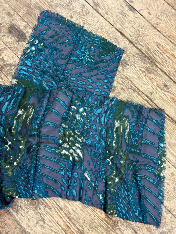 Fine Knit Scarf - Blue