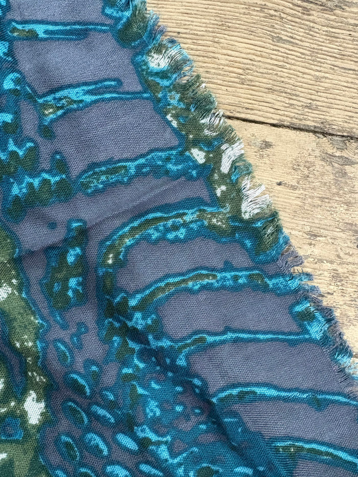 Fine Knit Scarf - Blue