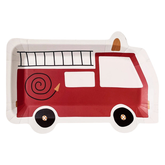 Fire Truck Paper Party Plates 8" - bubblegum market