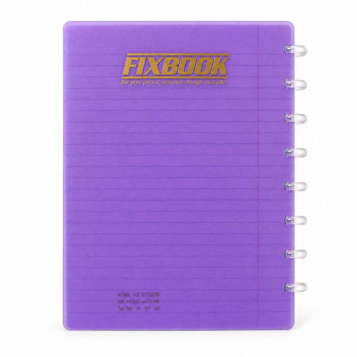 FIXBOOK  OPENS HEBREW WAY 1-SUBJECT  NOTEBOOK  12"x8.5" - PURPLE
