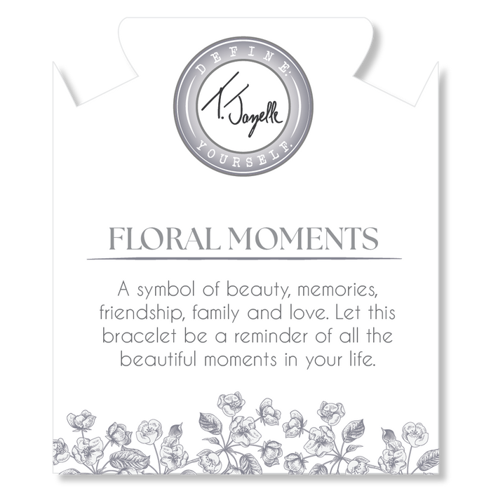 Floral Moments Bracelet- Black Painted Porcelain Beads