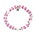 Floral Moments Bracelet- Pink Painted Porcelain Beads