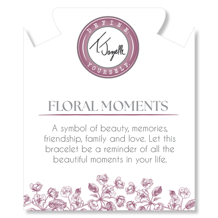 Floral Moments Bracelet- Pink Painted Porcelain Beads