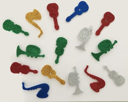 FOAM STICKER - GLITTER MUSIC SHAPES - 56 PACK - Creative Kids
