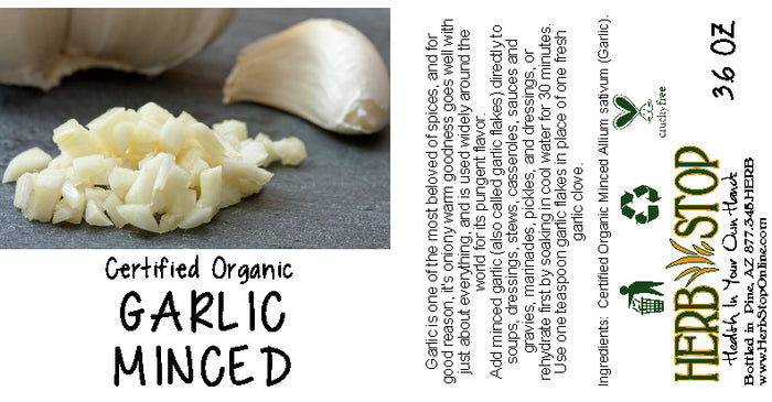 Organic Minced Garlic Label
