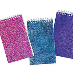 GLITTER SPIRAL NOTEPAD 3"x5" 24 PACK - Creative Kids