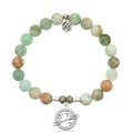 Green Quartz Stone Bracelet with Infinity and Beyond Sterling Silver Charm