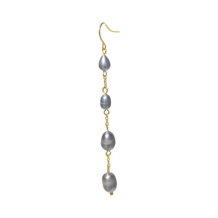 Grey Pearl 4 Drop Earrings