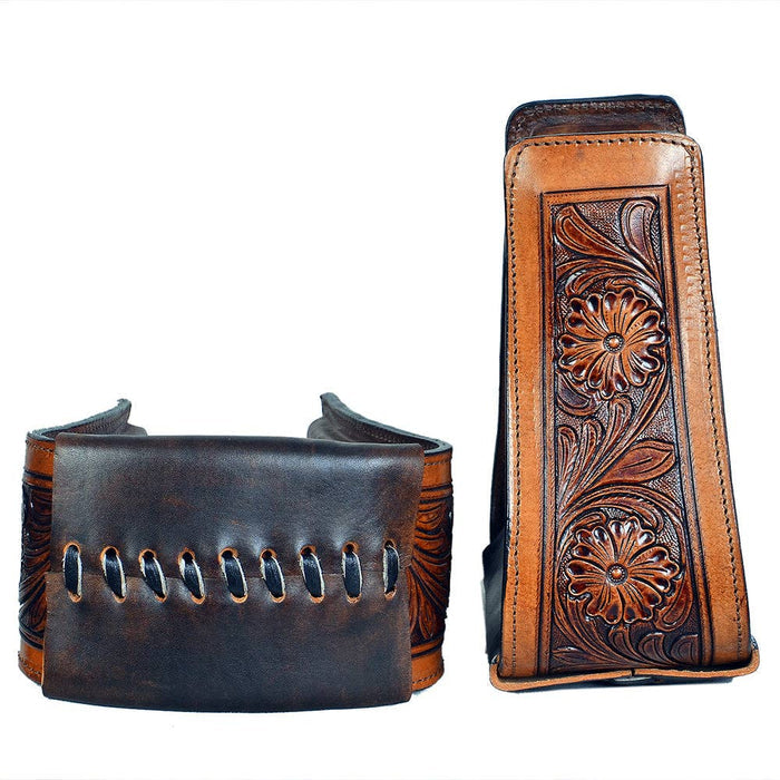 HILASON - Horse Western Saddle Stirrup Leather Floral Stirrups Pair