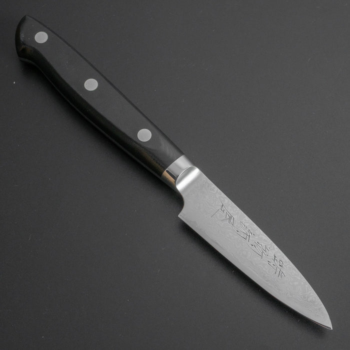 Hitohira Imojiya TH Damascus Paring 80mm Linen Micarta Handle - HITOHIRA