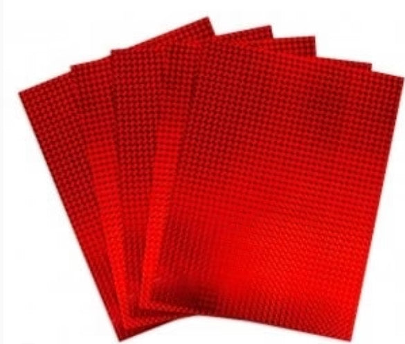 HOLOGRAPHIC PAPER SELF-ADHESIVE : 8½x11, MOSAIC RED 5 SHEETS - Creative Kids