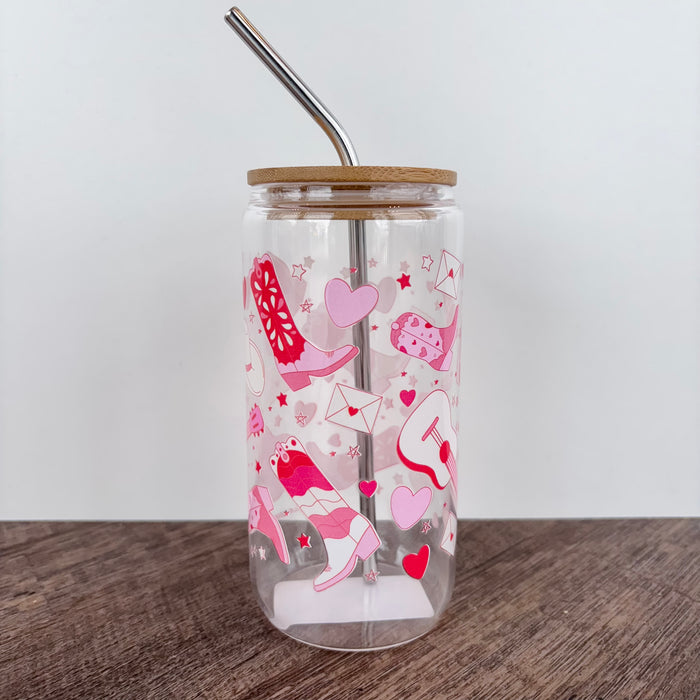 Howdy Cowgirl Western Glass Can - Lyla's: Clothing & Gifts - Online and Rockwall Texas Boutique