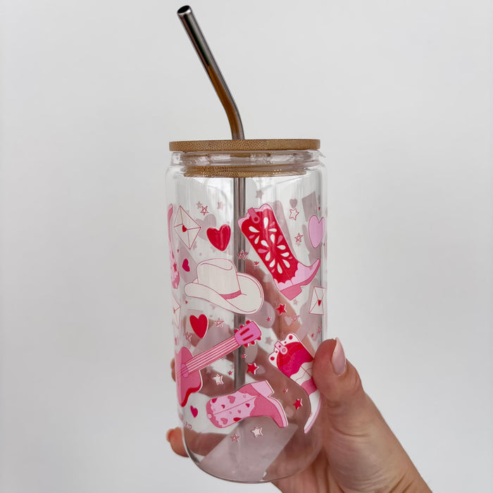 Howdy Cowgirl Western Glass Can - Lyla's: Clothing & Gifts - Online and Rockwall Texas Boutique