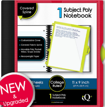 I SCHOLAR 1 Subject Poly Cover  Notebook - College Ruled - Creative Kids