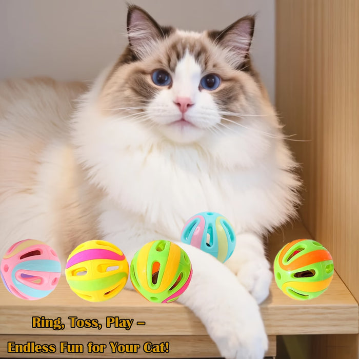 Interactive Bell Cat Toy Balls – Hollow Bite Resistant Pack for Indoor Cats