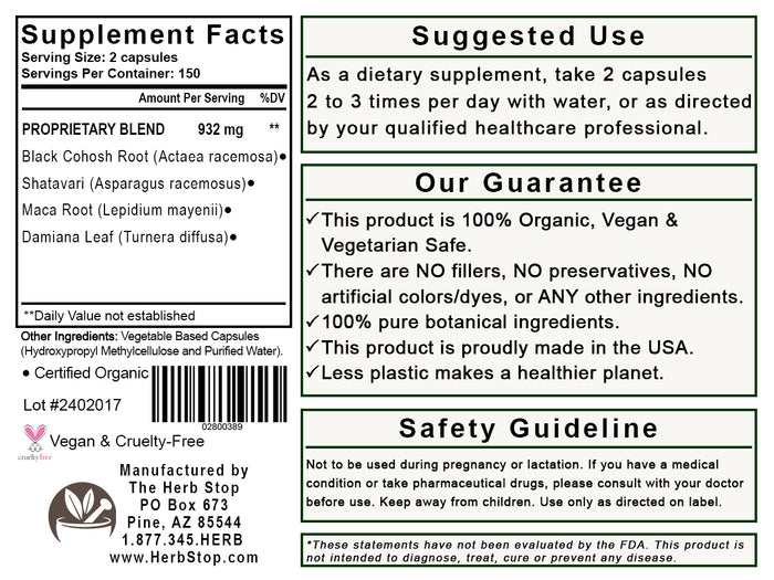 Intimate Rejuvenation Capsules Label - Back