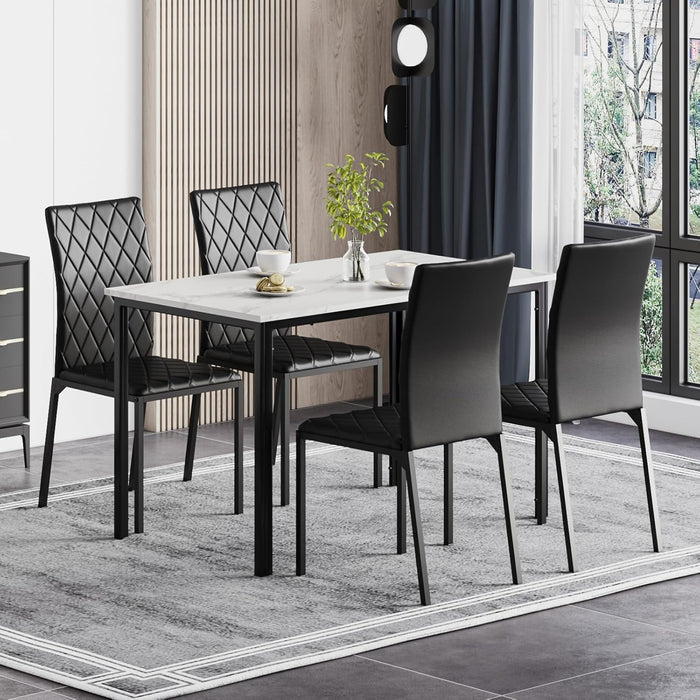 Joolihome PU Dining Chairs with Metal Legs Set of 4
