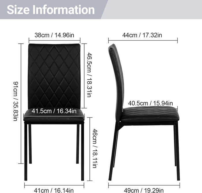Joolihome PU Dining Chairs with Metal Legs Set of 4