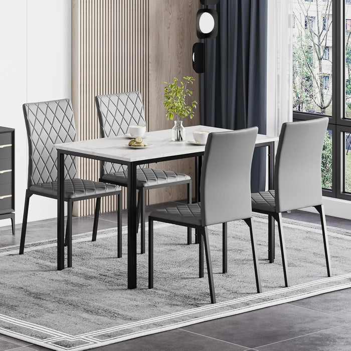 Joolihome PU Dining Chairs with Metal Legs Set of 4