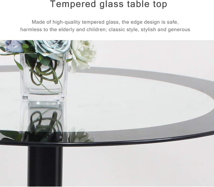 Joolihome Round Glass Dining Table