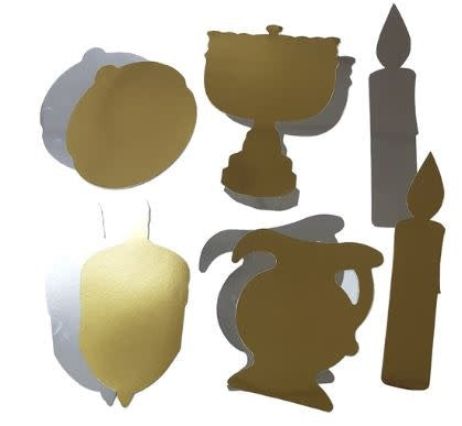 JUMBO GOLD AND SILVER CHANUKA CUT OUTS 10 PACK - Creative Kids