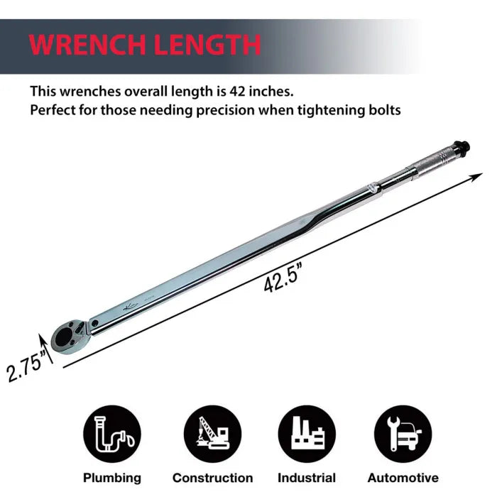 K Tool KTI 72175 3/4" Drive, 100- 600 ft/lbs. Range, 42" Long