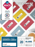 LABELS: MAILING, 20 PER SHEET WHITE  - 100 SHEETS - Creative Kids