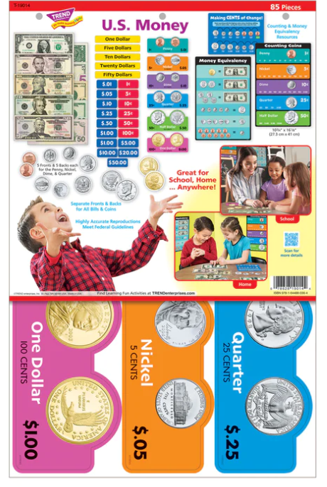 LEARNING SET US Money  85 PIECES - Creative Kids