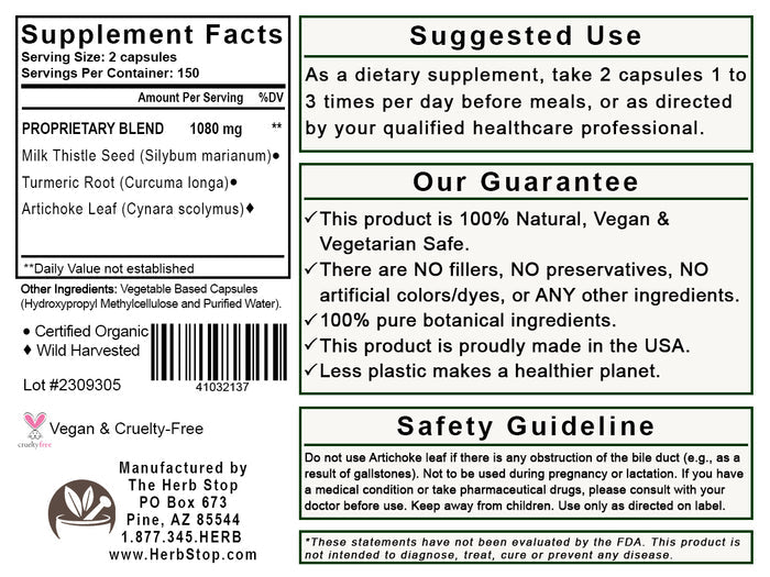 Liver Lipid Eaz Capsules Label - Back