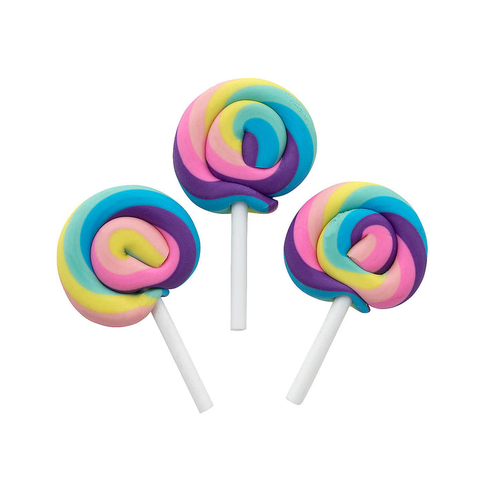 LOLLIPOP SHAPED ERASERS 24 PACK - Creative Kids