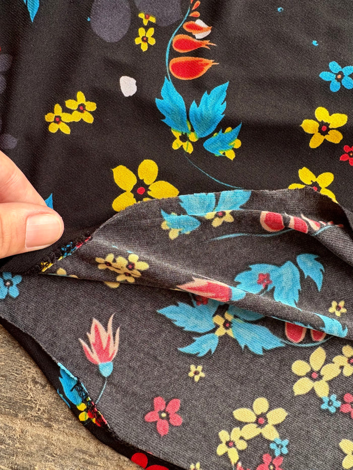 LuLaRoe Mae Dress - Black Floral - girl's 10
