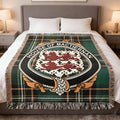 MacTiernan Irish National Tartan woven blanket with family crest emblem