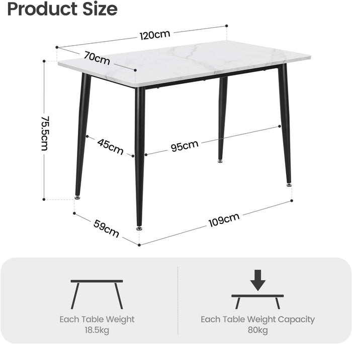 Marble Effect Dining Table