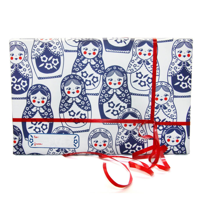 Matryoshka Doll Wrapping Paper Sheets (Roll of 3) - bubblegum market