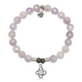 Mauve Jade Gemstone Bracelet with Stronger Together Sterling Silver Charm