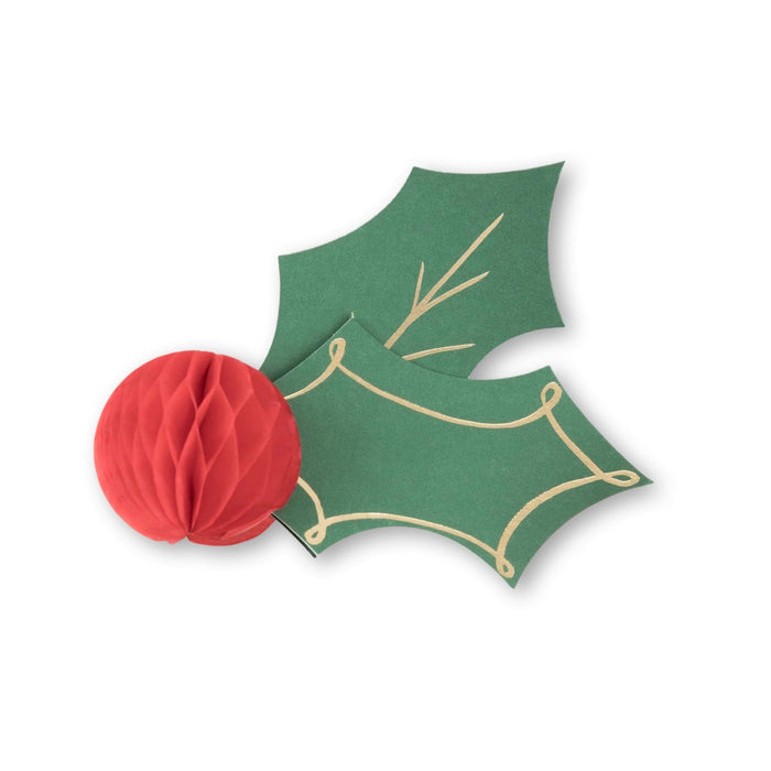 Meri Meri Party Christmas Holly Honeycomb Place Cards - bubblegum market