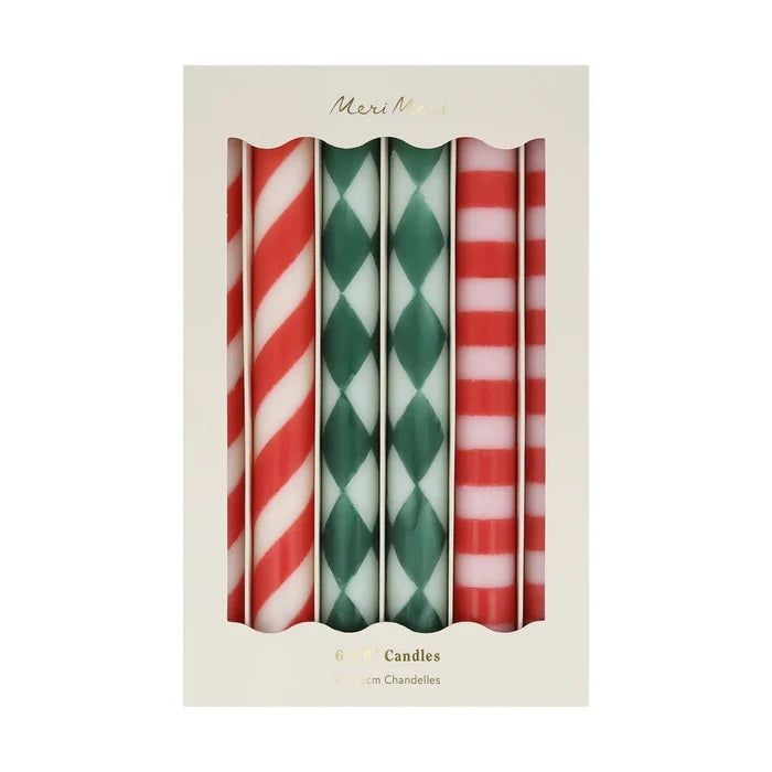 Meri Meri Party Festive Stripe Table Candles - bubblegum market