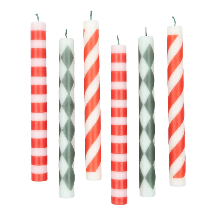 Meri Meri Party Festive Stripe Table Candles - bubblegum market